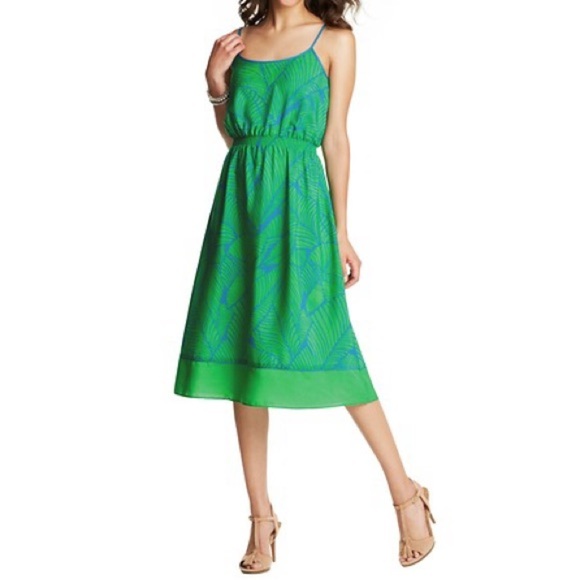 LOFT • Tropical Print Midi Dress - Picture 1 of 10